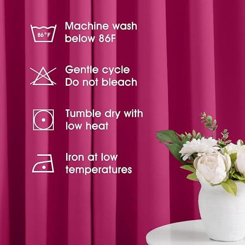 HOMEIDEAS Raspberry Blackout Curtains, Hot Pink Curtains for Bedroom 52 X 84 Inch Length 2 Panels Set Room Darkening Bedroom Curtains, Soundproof Thermal Grommet Window Curtains for Living Room | Darkening Curtains, Soundproof Thermal Grommet Window Drapes, for Living Room, Bedroom thumbnail 2