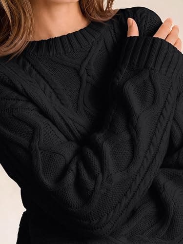 Trendy Queen Women's Oversized Cable Knit Sweaters 2026 Fall Outfits | Quiet Luxury Style, Chunky Knit Texture, Winter Holiday Outfit, Easy Layering Piece, Fall Fashion Staple thumbnail 2