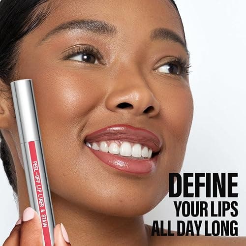 Cilrofelr Peel Off Lip Liner Stain, Long Wear Tattoo Lip Liner with Tweezer, Peel Off Lip Stain with Matte Finish, Long Lasting, Waterproof, Transfer-proof, Highly Pigmented Color (Rose) thumbnail 4