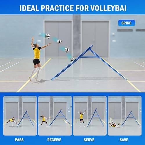 Volleyball Baseball Rebounder Net, Softball Rebounder Pitchback Net Quick Adjustments, Quick Adjustments Lacrosse Bounce Back Practice Equipment, Ideal for Outdoor Indoor and Backyard Training thumbnail 4