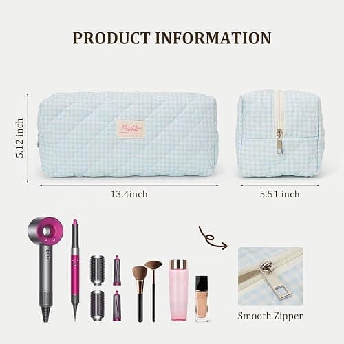 SDSFGX Hair Dryer Travel Bag Storage Pouch for Hair Styler Tools | Floral dustproof pouch for dyson airwrap shark flexstyle. Lightweight, portable,which is perfect for travel & home. thumbnail 4