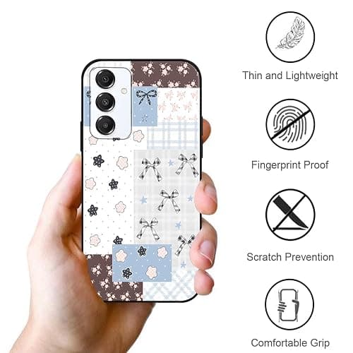 Vulfwela 2 Pack Bowknot Case for Samsung Galaxy A16 5G, Aesthetic Polka Dot Bow Star Checkered Collage Y2K Pattern Design Cute Phone Cover, TPU Shockproof Protective Shell for Samsung A16 5G 6,7" thumbnail 6