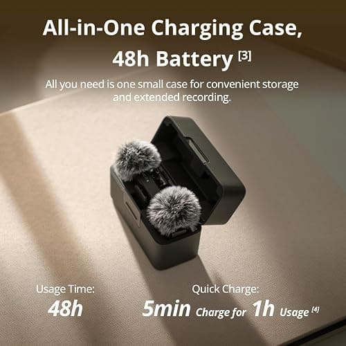 DJI Mic Mini (2 TX + 1 RX + Charging Case), Wireless Lavalier Microphone for iPhone/Camera/Android, Ultralight, Detail-Rich Audio, 48h Use, Noise Cancelling, Automatic Limiting, Vlog, Streaming thumbnail 4