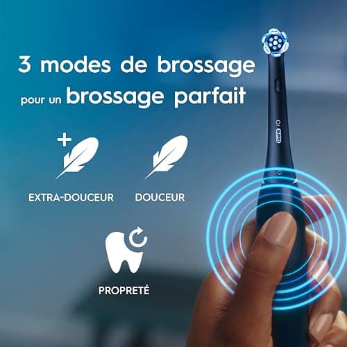 Oral-B Brosse A Dents Electrique iO 2 Noire, 3 Modes De Nettoyage, Brossage Souple Et Silencieux, Capteur De Pression, Brossette Oral B De Rechange, Chargeur, Etui De Voyage thumbnail 5