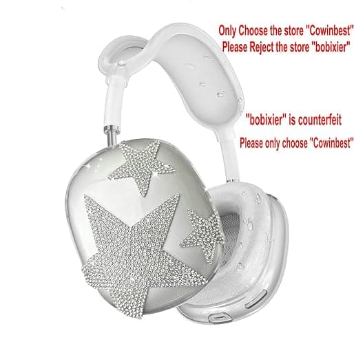 Case Cover for AirPods Max Headphones,Clear Soft Ear Cups Cover Accessories for Apple AirPods Max (2024/2020) (Stars) thumbnail 7