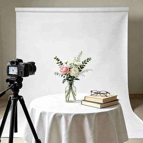 White Photo Backdrop for Photoshoot, White Photography Backdrop for Portraits, Fabric Background for Product Photography and Video Creation 10FTx10FT thumbnail 7