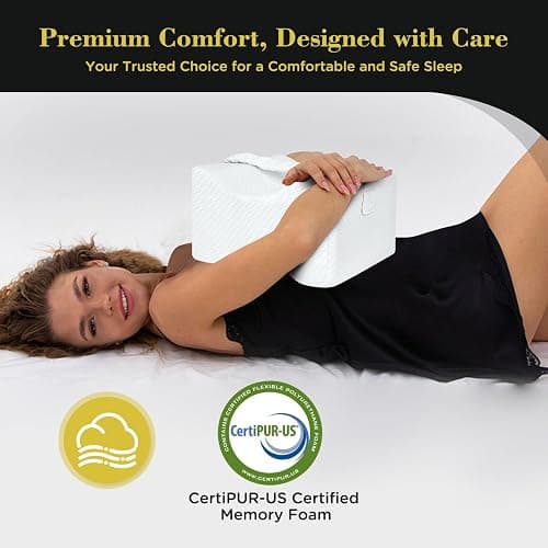 UJPFEO Knee Pillow for Side Sleepers, Leg Pillow for Sciatica, Back, HIPS, Knees, Joints Pain Relief,Pillows for Between Legs While Sleeping Spine Alignment Support & Relieves Pressure thumbnail 8
