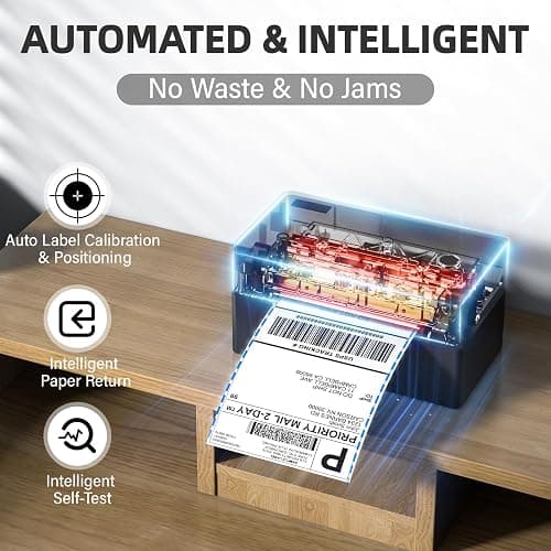 PEDOOLO Label Printer, 4x6 Shipping Label Thermal Printer for Packages, Bluetooth Conection and Compatible with Android. iPhone.Windows, Mac, Chromebook, Amazon, Ebay, UPS.USPS, FedEx, Shopify thumbnail 4