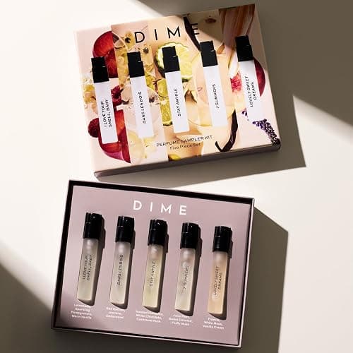 DIME Beauty Perfume Sampler, Set of 5, 2 ml | Clean, Eau de Parfum sampler for women. 5-piece discovery set, travel size 2 ml each. thumbnail 2