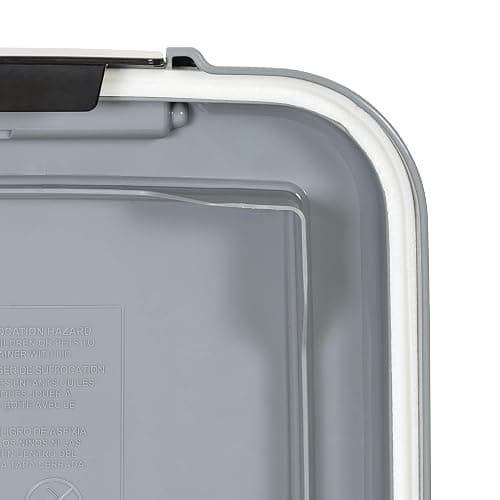 Amazon Basics Airtight Pet Food Storage Container with Scoop, BPA Free, Removable Wheels, 69 QT, Gray thumbnail 7