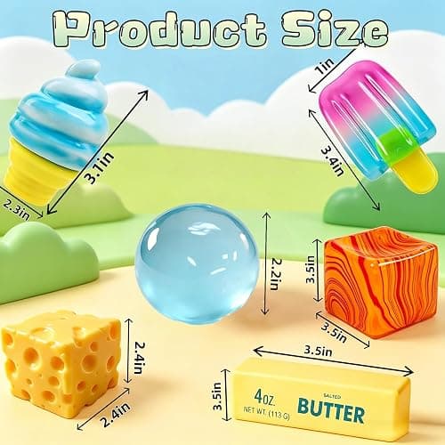 Slow Rebound Cute Butter Squeeze , 2026 New Squeeze Ball Realistic Butter Stick Soft Squeeze Toys, Upgrade Stress Relief Fidget Toys Wet Slow Rebound Stress Relief Toy (Colorful A) thumbnail 2