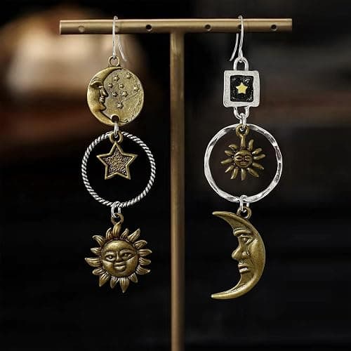 Handmade Punk Steampunk Vintage Clockwork Dangle Drop Earrings Clock Gear Antique Airplane Earrings for Women Men Halloween thumbnail 7