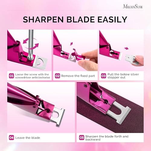 MelodySusie Acrylic Nail Clippers with 15pcs Magnet Sizers, Professional Nail Clippers Cutters for Long Acrylic Gel Nails Tips, Adjustable Stainless Nail Trimmer, Manicure Tool for Salon Home, Plum thumbnail 6