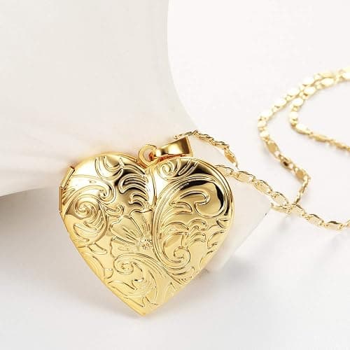 Locket Necklace that Holds Pictures Flower Lockets Pendant Necklaces Birthday Gifts Jewelry thumbnail 5