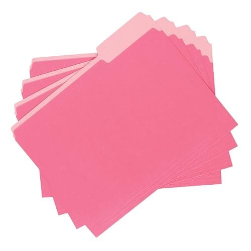 Amazon Basics File Folders, Letter Size, 1/3 Cut Tab, Pink, 36-Pack - Pink thumbnail 4
