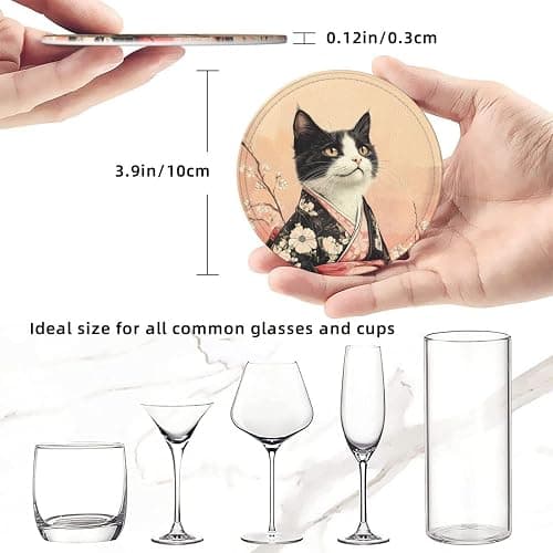 Leather cat coasters  thumbnail 4