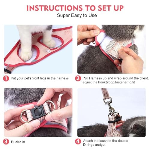 Betmaypet Cat Harness and Leash Set, Soft and Breathable Vest with Reflective Strip, Escape Proof Kitten Harness, Easy to Wear for Cats Walking and Traveling (Purple, M) thumbnail 4