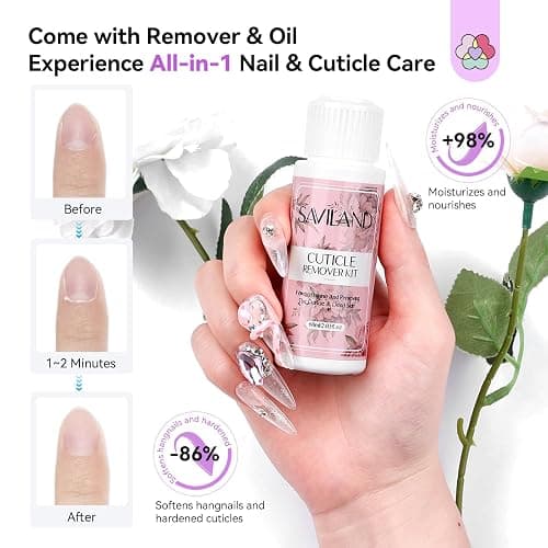 SAVILAND Acrylic Nail Kit: All-In-1 Nails Kit Acrylic Set with 88W Nail Lamp EMA Monomer Gel Nail Polish Nail Drill Cuticle Remover Home DIY Starter thumbnail 5