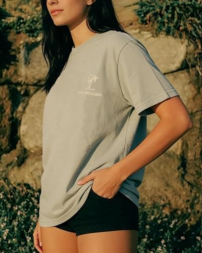 Womens Teens Oversized Graphic Tshirts Y2k Flower Fruit Vintage Tees Beach Surfer Casual Short Sleeve T-Shirts thumbnail 4