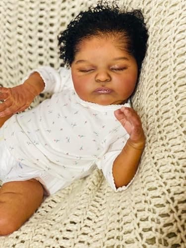 Hengluck Reborn Baby Doll Black Girl 18 Inch Realistic Newborn Baby Dolls Realistic African American Reborn Doll Toy with Clothes thumbnail 3