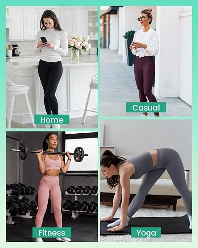 TNNZEET 3 Pack Leggings for Women - Black Tummy Control High Waisted Soft Yoga Pants for Workout Gym Running with Pockets thumbnail 5