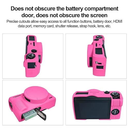 Easy Hood Case for Canon Powershot G7 X Mark III Digital Camera, Soft Silicone Protective Cover with Removable Lens Cover for Canon Powershot G7X Mark III DSLR Camera (Rose) thumbnail 5