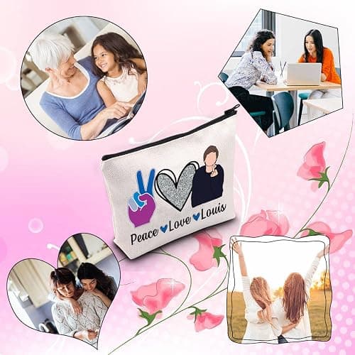 Music Fans Gift Peace Love Louis Gift for Women Zipper Pouch Makeup Bag (Peace Love Louis-UK) thumbnail 6