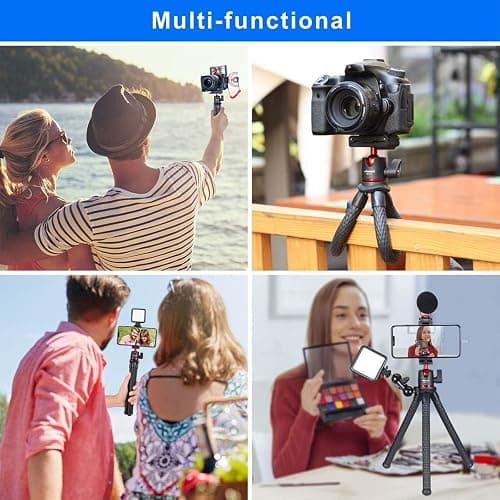 ULANZI Camera Tripod, Mini Flexible Stand w Hidden Phone Holder w Cold Shoe Mount, 1/4'' Screw f Magic Arm, Universal f iPhone 17 16 15 14 Pro Max XS Max X Samsung Canon Nikon Sony DJ Pocket 3 Cameras thumbnail 6