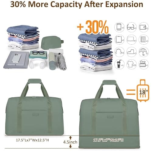 Expandable Travel Duffle Bags Weekender Overnight Bags for Women Men Hospital Bag for Women Labor Delivery with Toiletry Bag Waterproof thumbnail 3