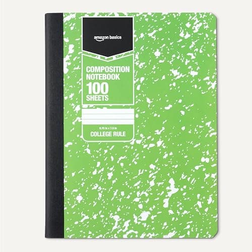 Amazon Basics Composition Notebook, College Ruled, 100 Sheets, 9.75" x 7.5", Assorted Marble Colors, 4-Pack thumbnail 5