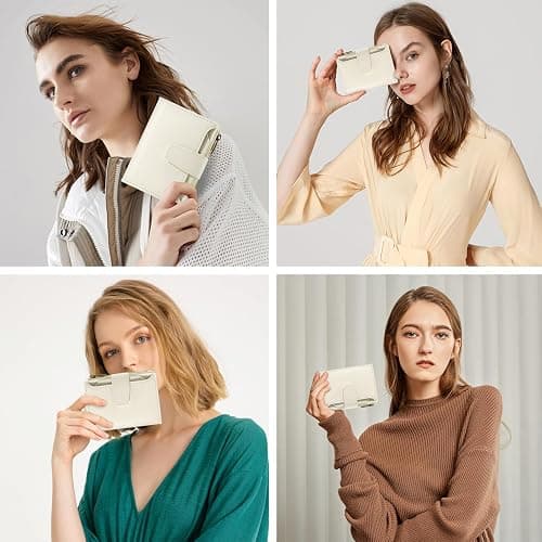 Airkit Small Wallet Women RFID Blocking Soft Leather Bifold Compact Card Holder Wallet for Women with Zipper Coin Pocket 4 ID Window thumbnail 8