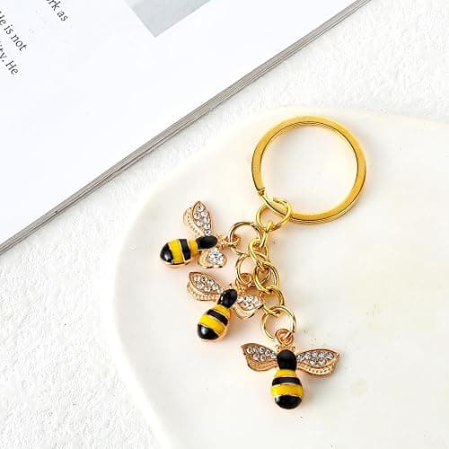Xthrotsenk Bee Keychain Women Keychain Charms Honey Bee Keyrings Accessory Queen Cute Bee Gifts Key Chain Decor for Wallet Purse Handbags Backpack Accessories thumbnail 3