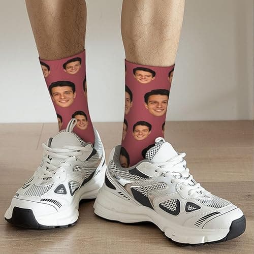 COWDIY Custom Faces Socks with Photo Personalized Funny Crew Socks Gift Novelty Sock for Men Women thumbnail 3