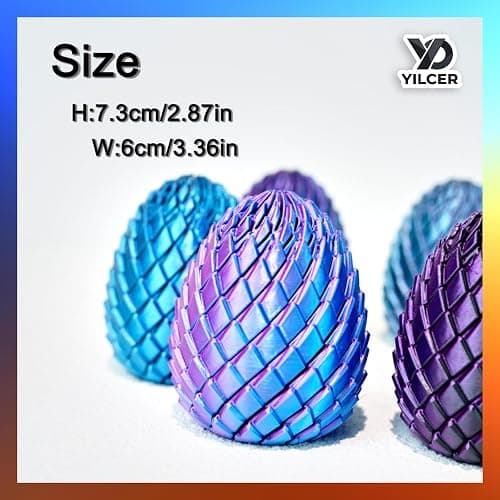 Twisty Fidget Egg, 3D Printed Slippery Egg Fidget, Easter Dragon Eggs, Easter Basket Stuffers Essentials,Stress Relief Desk Fidget Toy for Adults,3D Easter Egg Hunt Supplies (Green) thumbnail 6