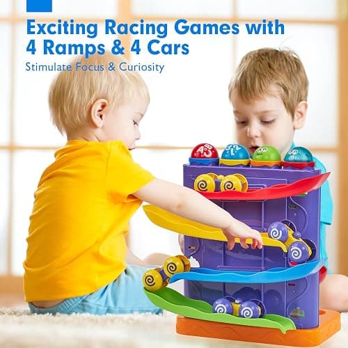 hahaland Toddler Toys for 1 Year Old Boy Birthday Gift 2 in 1 Pound Ball Toy & Car Ramp Race Track Learning Active Early Developmental Montessori Toys for 1-Year-Old Birthday Gifts thumbnail 5