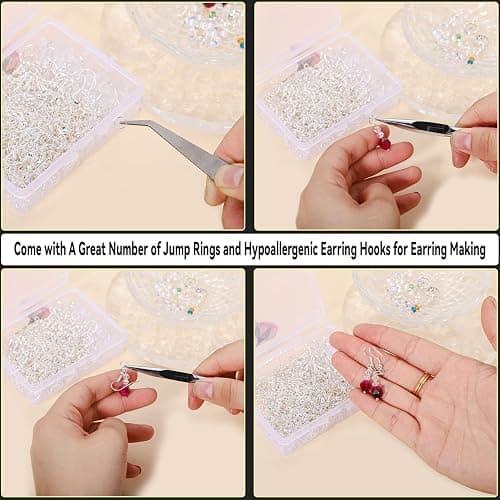 600Pcs Hypoallergenic Earring Hooks, Silver Earring Making Kit, Supplies with Earring Backs and Jump Rings for Jewelry Making (Silver) thumbnail 5