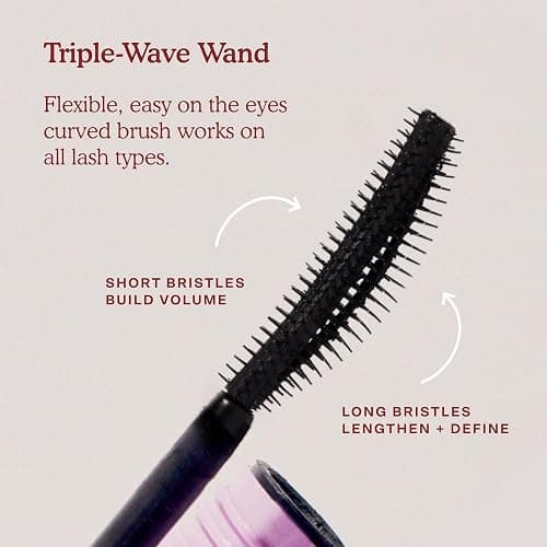 Tower 28 MakeWaves Vegan Black Mascara - Volumizing & Lengthening Mascara for Sensitive Eyes - With Aquaflex Technology for Humidity-Proof Lift - Hypoallergenic Eye Makeup - Jet (0.29 oz) thumbnail 5