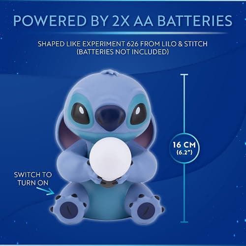 Stitch Light - Officially Licensed Lilo and Stitch Lamp, Disney Collectible Gift , Bedside Table Bedroom Night Light Decor | Paladone - Stitch thumbnail 3