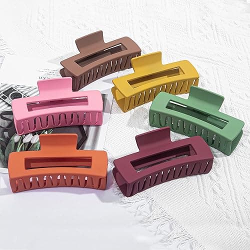 Vigorpace 12 Pack Large Hair Claw Clips 4.1" Big Square Matte for Women Girls, Strong Hold Banana Clips for Thick Thin Hair thumbnail 6
