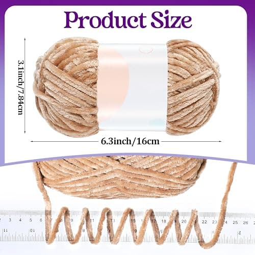 Woanger 20 Skeins Soft Chenille Yarn Velvet Blanket Yarn for Crocheting Hand Knitting Weaving DIY Craft, 10 Colors, 93 Yards Each (Vivid Color) thumbnail 2