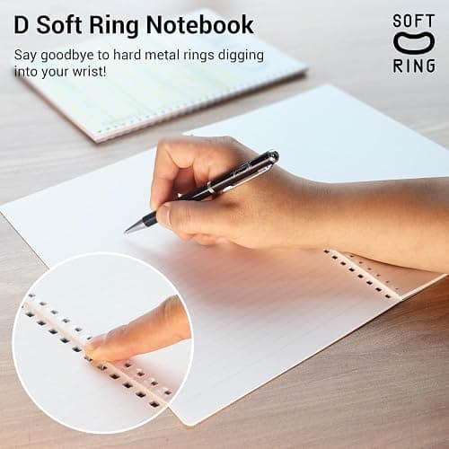 Kokuyo Spiral Notebook Journal, 4 Pack Campus B5 Soft Ring Notebooks with Dotted A 7mm Rule, 40 Sheets, Aesthetic 1 Subject Notebook in Blue Pink Yellow Green, College Office Note Taking. Japan Import thumbnail 3