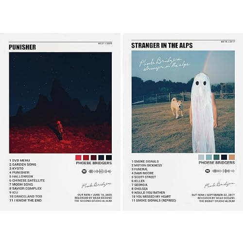 BATWHO A Set Of 2 Phoebe Bridgers Posters Punisher Stranger In The Alps Canvas Poster Unframe: 12x18inch(30x45cm) - Image 1