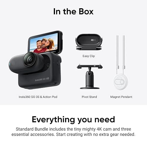 Insta360 GO 3S - 128 GB Black 4K Tiny Portable Vlogging Camera, Hands-Free POVs, Mount Anywhere, Stabilization, 140 Min Battery Life, 10m Waterproof, Pet POV thumbnail 8