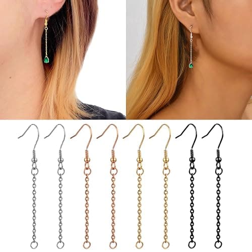 ETAWDE Pack of 20 Dangle Earring Wires for DIY Jewelry Making Adjustable Chain Extender Set for Jewelry Making Extension Chains thumbnail 2
