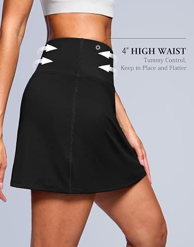 SANTINY 14" Skorts for Women with 2 Pockets High Waisted A Line Casual Pickleball Golf Skort Athletic Tennis Skirt thumbnail 6