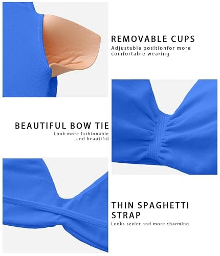 Comper Women's Sports Bra with Thin Straps Stretchy Wirefree Workout Bras Lightweight Workouts Bralette with Removable Pads thumbnail 7