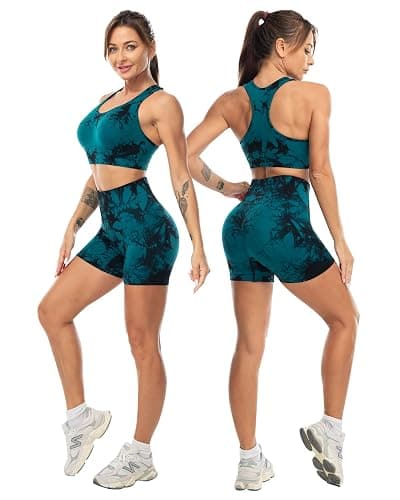 SALSPOR 3 Piece Workout Sets for Women Butt Lifting Leggings with High Impact Sports Bra Gym Shorts thumbnail 4