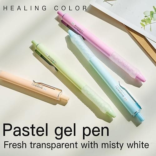 LuminoMei Blue Ink Pens, Gel Pens 0.5mm, Fine Point Smooth Writing Pens, 12 Count Pens Set, Pastel Gel Pens with Blue Ink, Functional & Pretty Pens for Office, School, Journaling, Writing thumbnail 3