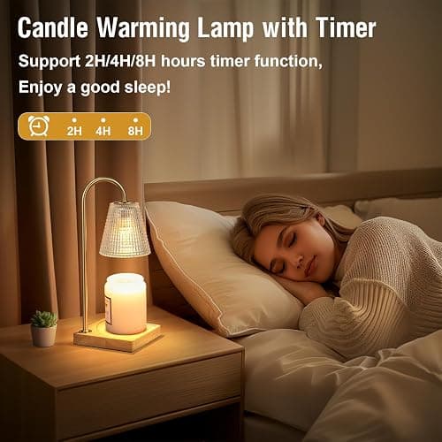 Fenmzee Candle Warmer Lamp with Timer - Inline Control, 4 Way Dimmer, Wax melt Warmer with 2 Blubs thumbnail 4