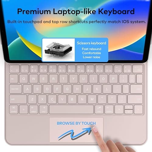runelk Keyboard Case for iPad 10th Generation 2022 & 11th (A16, 2025) – Magic-Style Keyboard with Multi-Touch Trackpad – Floating Cantilever Stand – Magnetic Case for iPad 10.9 inch 10th / 11th Gen. thumbnail 7